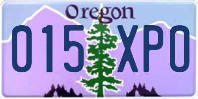 OR license plate 015XPO