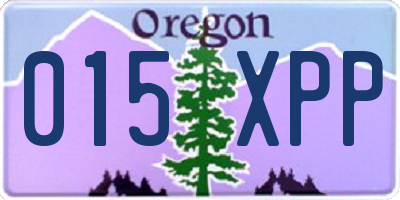 OR license plate 015XPP