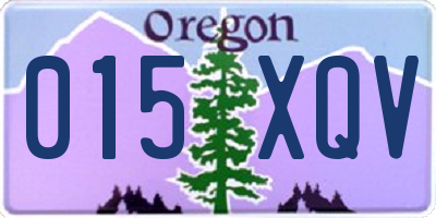 OR license plate 015XQV