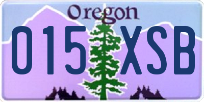 OR license plate 015XSB