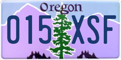 OR license plate 015XSF
