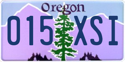 OR license plate 015XSI