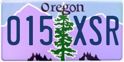 OR license plate 015XSR