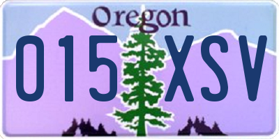 OR license plate 015XSV
