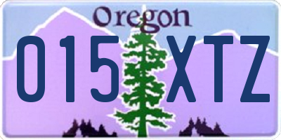 OR license plate 015XTZ