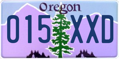 OR license plate 015XXD