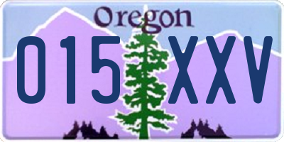 OR license plate 015XXV