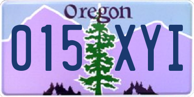 OR license plate 015XYI