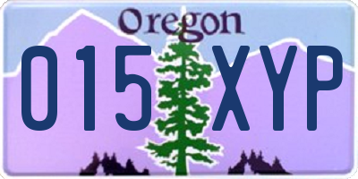 OR license plate 015XYP
