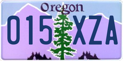 OR license plate 015XZA