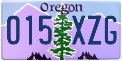 OR license plate 015XZG