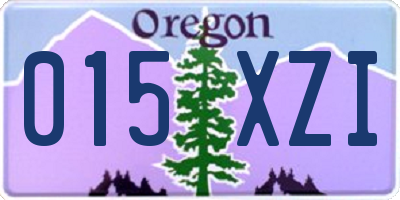 OR license plate 015XZI