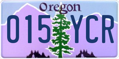 OR license plate 015YCR