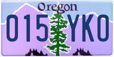 OR license plate 015YKO