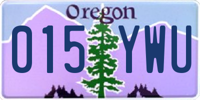 OR license plate 015YWU