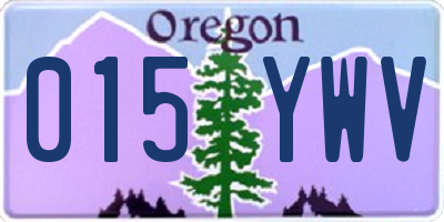 OR license plate 015YWV