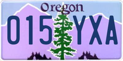 OR license plate 015YXA
