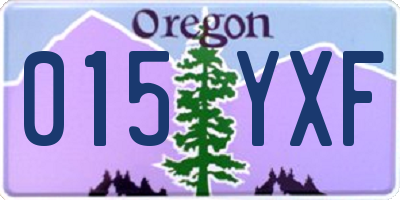 OR license plate 015YXF