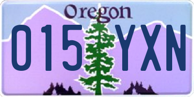 OR license plate 015YXN