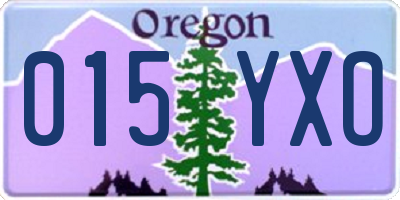 OR license plate 015YXO