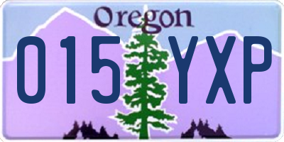 OR license plate 015YXP