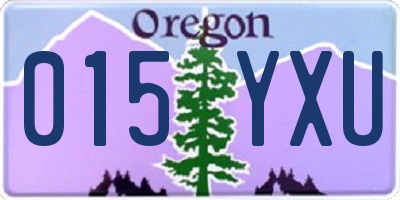 OR license plate 015YXU