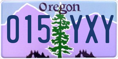 OR license plate 015YXY
