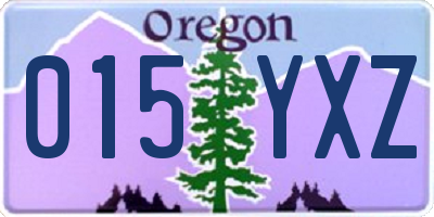 OR license plate 015YXZ