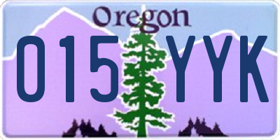 OR license plate 015YYK