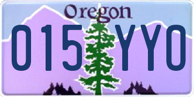 OR license plate 015YYO