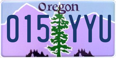 OR license plate 015YYU