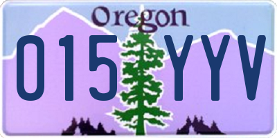 OR license plate 015YYV