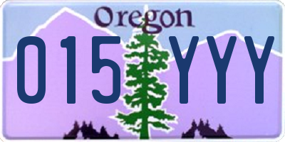 OR license plate 015YYY