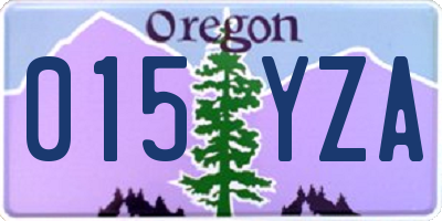 OR license plate 015YZA