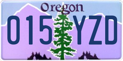 OR license plate 015YZD