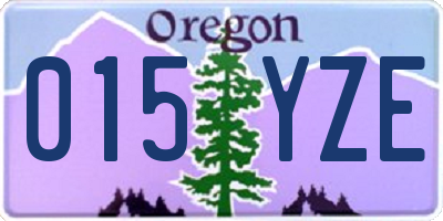 OR license plate 015YZE