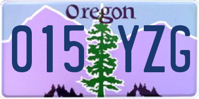 OR license plate 015YZG