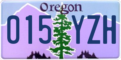 OR license plate 015YZH