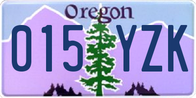 OR license plate 015YZK