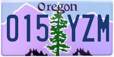 OR license plate 015YZM