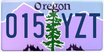 OR license plate 015YZT