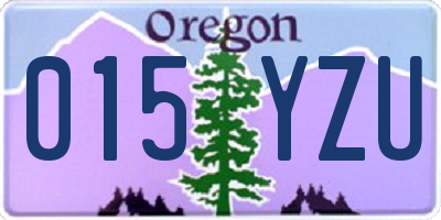 OR license plate 015YZU