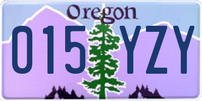 OR license plate 015YZY