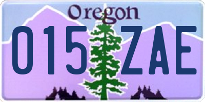 OR license plate 015ZAE