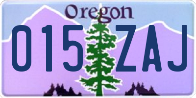 OR license plate 015ZAJ