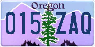 OR license plate 015ZAQ