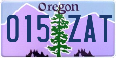 OR license plate 015ZAT
