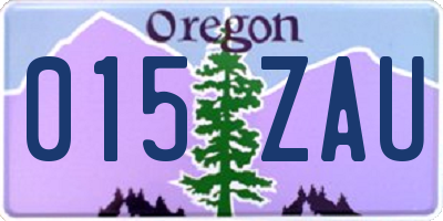 OR license plate 015ZAU