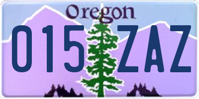 OR license plate 015ZAZ