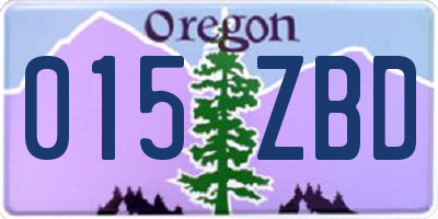 OR license plate 015ZBD